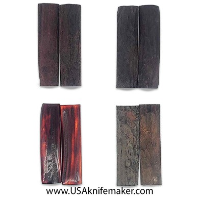 Sambar Stag Scales - About 0.75" x 2.75" - 1 Pair - Dyed Small - Knife Handle Material