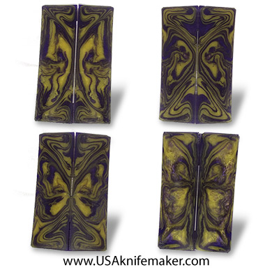 Purple & Gold Cast Resin - .35" x 1.45" x 6"- Knife Handle Material