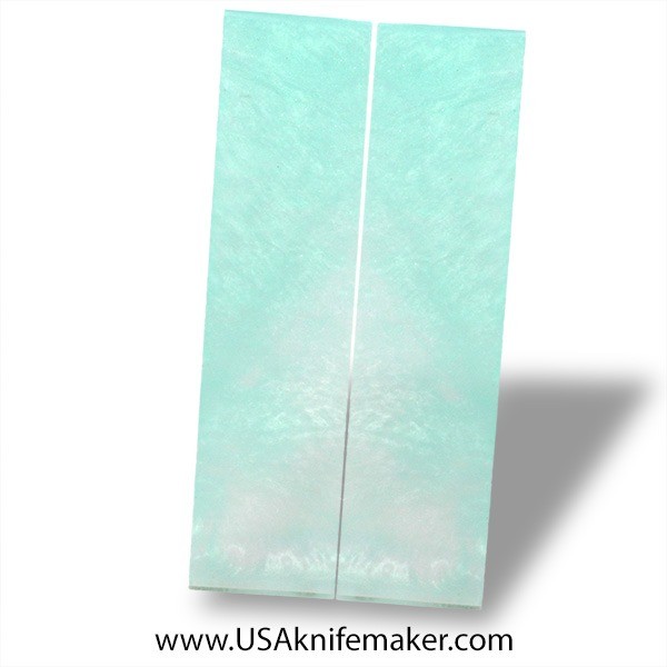 Translucent Seafoam & Ghost Amethyst Cast Resin- .50" x 1.5" x 6" - Knife Handle Material