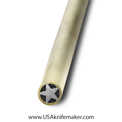 Mosaic - USA KMS Mosaic Pin for Knife Handle 3/16" x 11" Brass #118-1 w/Black Epoxy