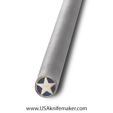 Mosaic - USA KMS Mosaic Pin for Knife Handle 3/16" x 11" SS #318-2 w/Blue Epoxy