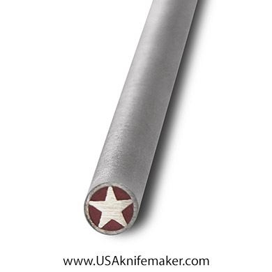 Mosaic - USA KMS Mosaic Pin for Knife Handle 3/16" x 11" SS #318-3 w/Red Epoxy