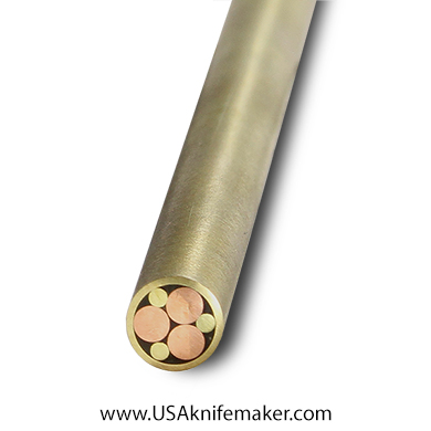Mosaic - USA KMS Brass Mosaic Pin for Knife Handle #102-2- 1/4" Diameter