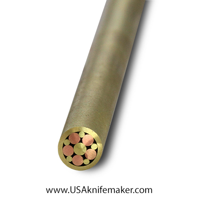 Mosaic - USA KMS Brass Mosaic Pin for Knife Handle #103- 1/4" Diameter