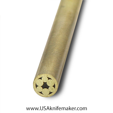 Mosaic - USA KMS Brass Mosaic Pin for Knife Handle #122- 1/4" Diameter