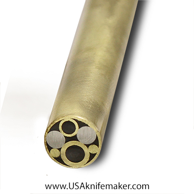 Mosaic - USA KMS Brass Mosaic Pin for Knife Handle #178- 3/8" Diameter