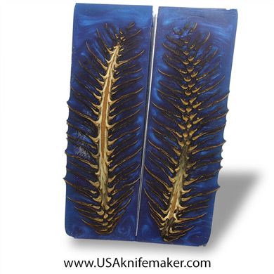 Blue Cast Pine Cone Scales #05 - .25" x 1.5" x 6" - Knife Handle Material