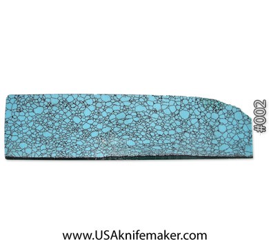 TruStone- Turquoise with Black Web- #002-  0.55"x 2.75" x 12" Slab **Gets thinner on the other side**