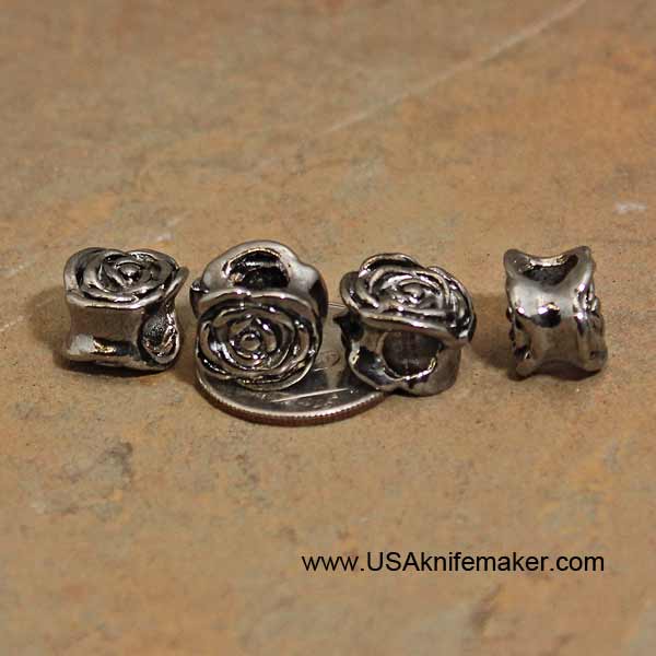 Spacer Bead - Pewter - Black Rose Large Hole - 4 PACK