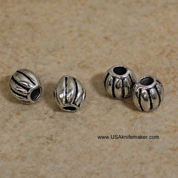 Spacer Bead - Pewter - Rippled - 5 PACK