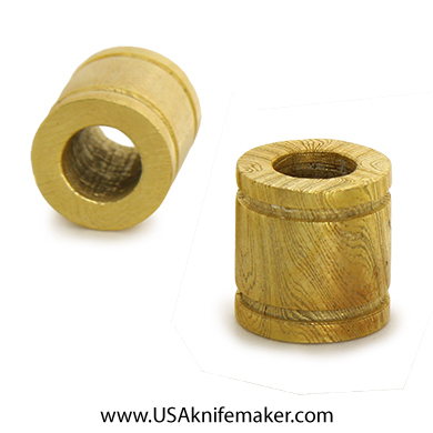 Damascus Bead - Grooved Barrel - .51"L x .46"W - BRASS