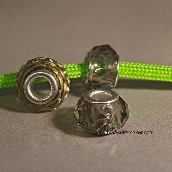 Spacer Bead - Glass - Clear Crystal Bead - .55" Round x .35" Height with a .18" hole diameter