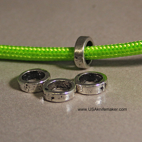 Spacer Bead - Pewter - Round with Square Edges - Large Hole - .28" x .10" with a .19" hole diameter - 5 PACK