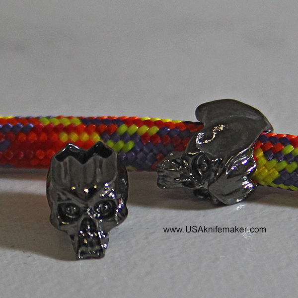 Skull - Cyber Skull MINI with a 3/16" Hole Diameter - Hematite 