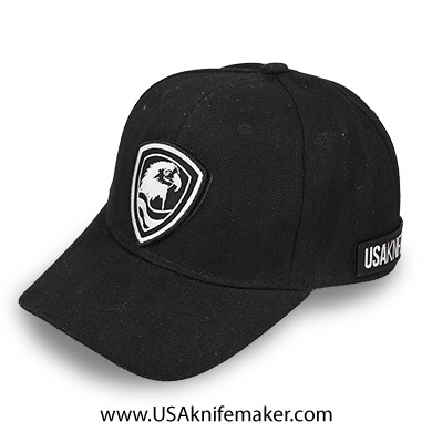 Baseball Hat- USA Knifemaker Shield- Black 