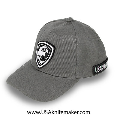 Baseball Hat- USA Knifemaker Shield- Gray