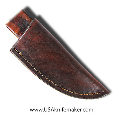 Finished Sheath Style #10 - Brown Leather - for knives with blades up to 1 1/4” wide by 4" long