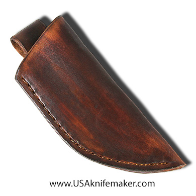 Finished Sheath Style #2 - Brown Leather - for knives with blades up to 1 5/8” wide by 4 ½” long