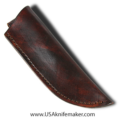 Finished Sheath Style #3 - Brown Leather - for knives with blades up to 1 1/2” wide by 7 1/4" long