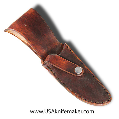Finished Sheath Style #8 - Brown Leather - for knives with blades up to 1 1/4" x 4 1/4" 