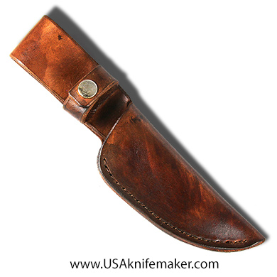 Finished Sheath Style #9 - Brown Leather - for knives with blades up to 1 1/4” wide by 4 1/2" long