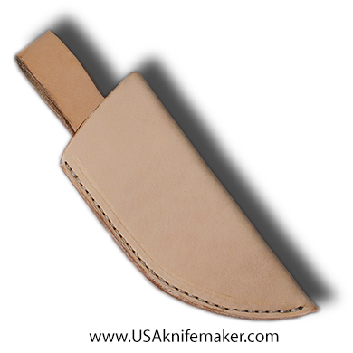 Handmade Knife Sheath Style #2 - Natural Leather - for knives with blades up to 1 ⅝” wide by 4 ½” long