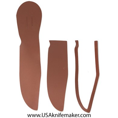 Sheath Kit #6 - Leather - for knives with blades up to 2” wide by 10" long- Brown Leather