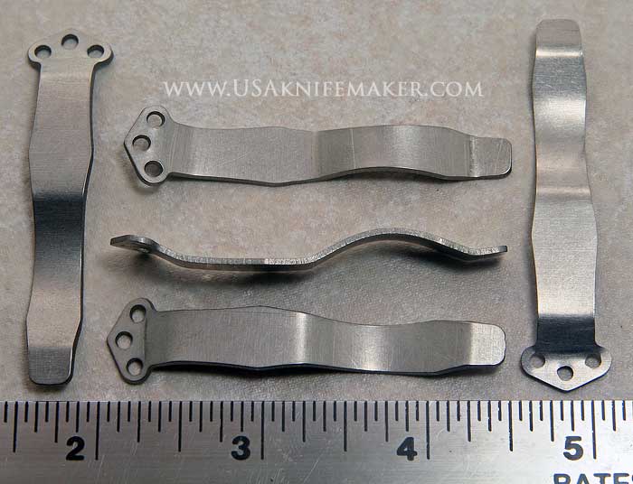 Ti Pocket Clip Short Medium Formed & Tumbled .040" x 2.43" - SM 243
