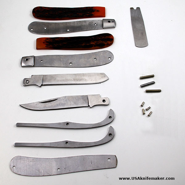 Trapper Slipjoint knife kit Two Blade 4” with jigged bone scales